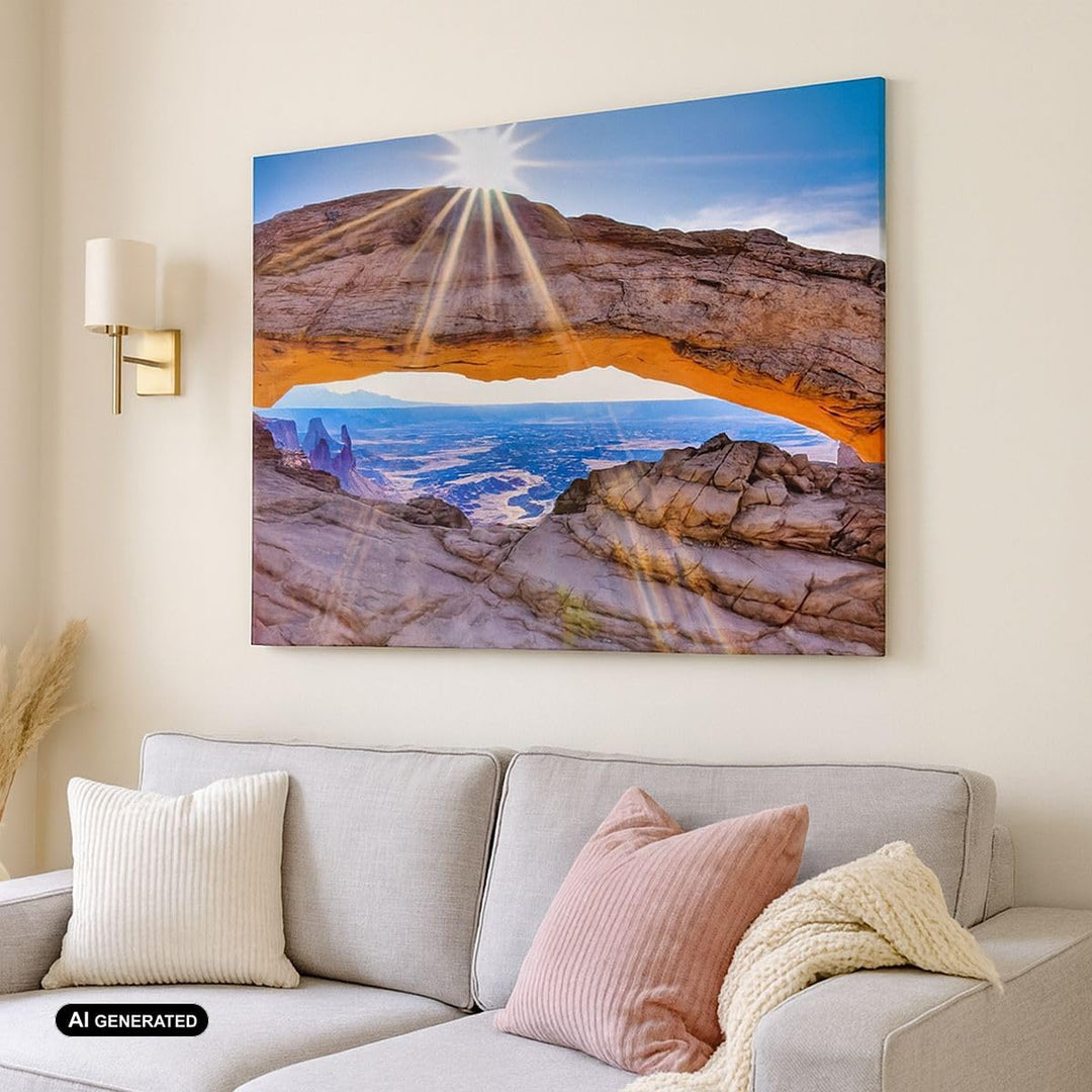 Bilder auf Leinwand 100x70cm Leinwandbild Felsen Ansicht Landschaft Gross Wanddeko Bild Schlafzimmer
