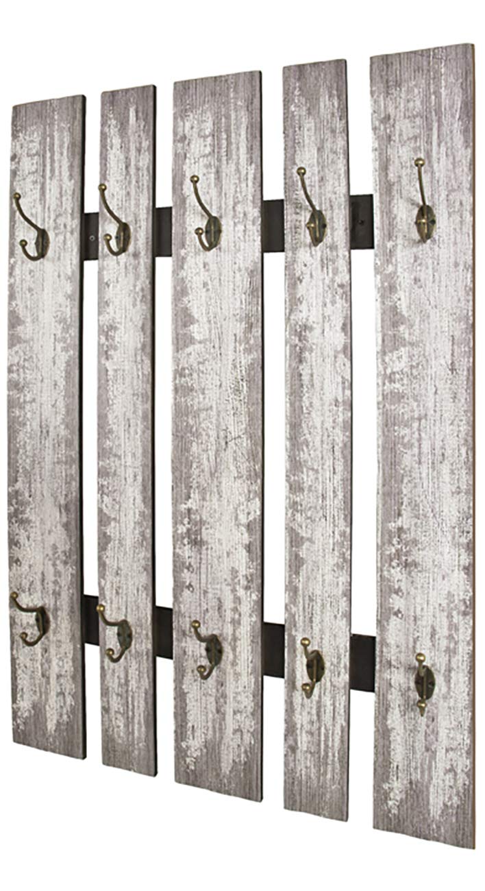 HAKU Möbel Wandgarderobe - Garderobe mit 10 Haken in grau, Höhe 100 cm Grau 60 x 50 x 173 cm, Grau 6