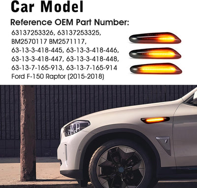 WinPower Seitenmarkierung Signal Licht anmachen Sequenzieller Blinker Fehlerfrei Kompatibel mit BMW