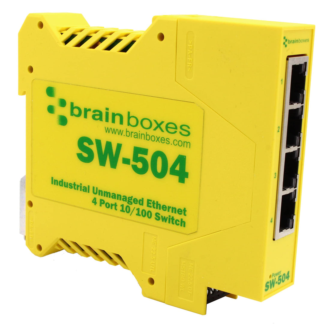 Brainboxes Ethernet auf 3 Relaisadapter, 4 Anschlüsse 10/100 4 Port 10/100 Industriell, 4 Port 10/10