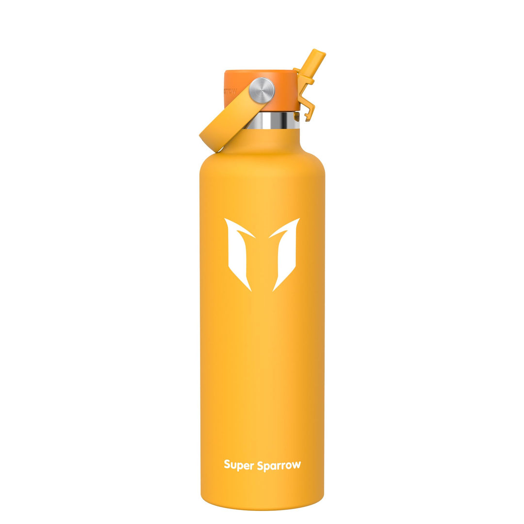 Super Sparrow Trinkflasche Edelstahl - Thermobecher - 350ml, 500ml, 750ml, 1L, 1.2L - FlipFlow Trink