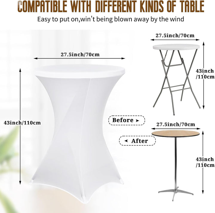 Pesonlook 3er-Set Stretch Stehtisch Husse für Bistrotisch Ø 70-75 cm Elegante,Verstärkung im Fussber