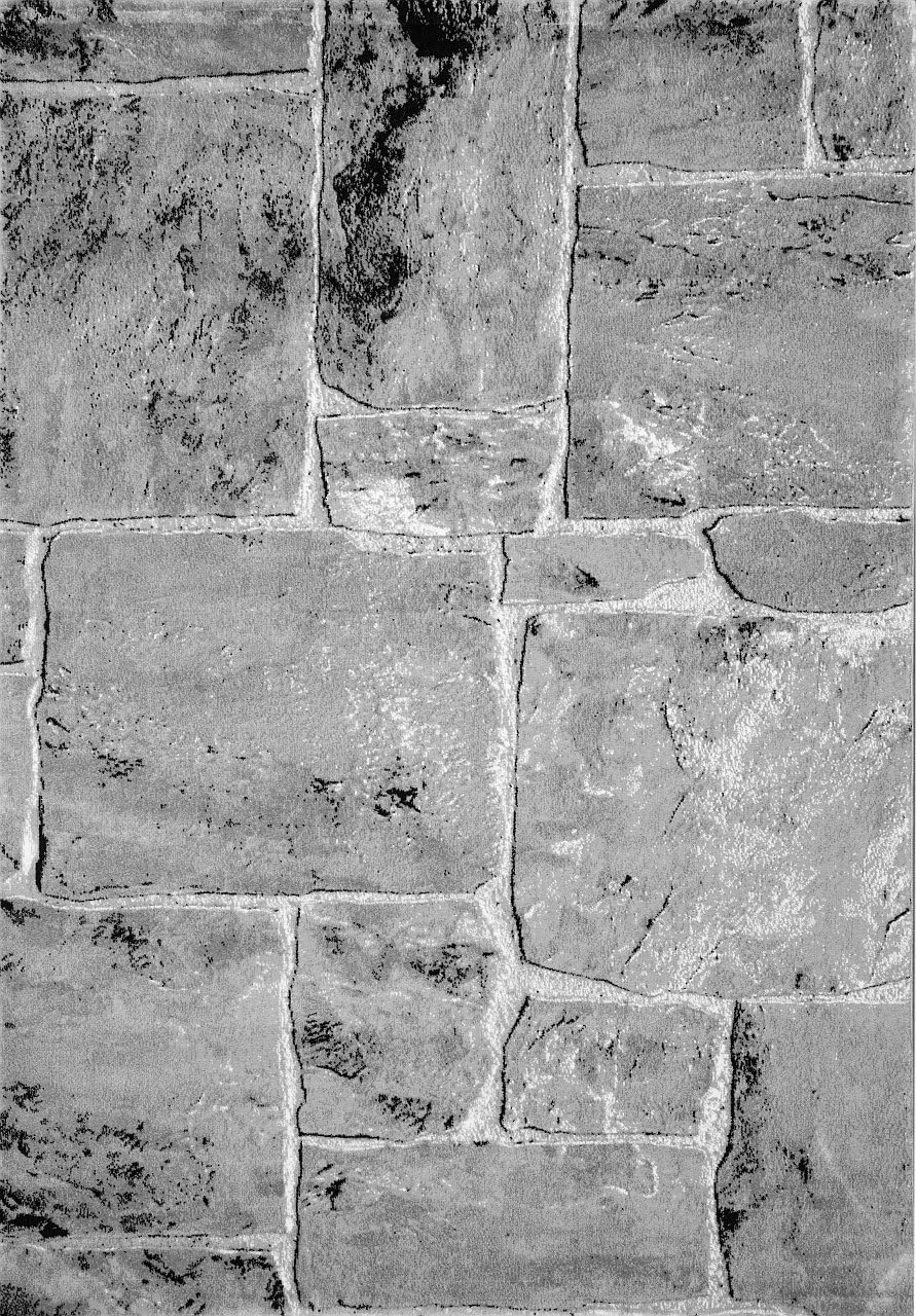 VIMODA Designer Teppich Modern Steinmauer Marmor Optik in Grau, Masse:120 x 170 cm, 120 x 170 cm