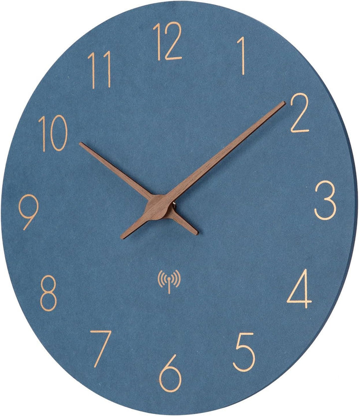 Funkuhr Wanduhr MDF Holz Wanduhr Ohne TickgeräUsche Lautlos 30cm Quarz Batterie Gross Einfach zu Les
