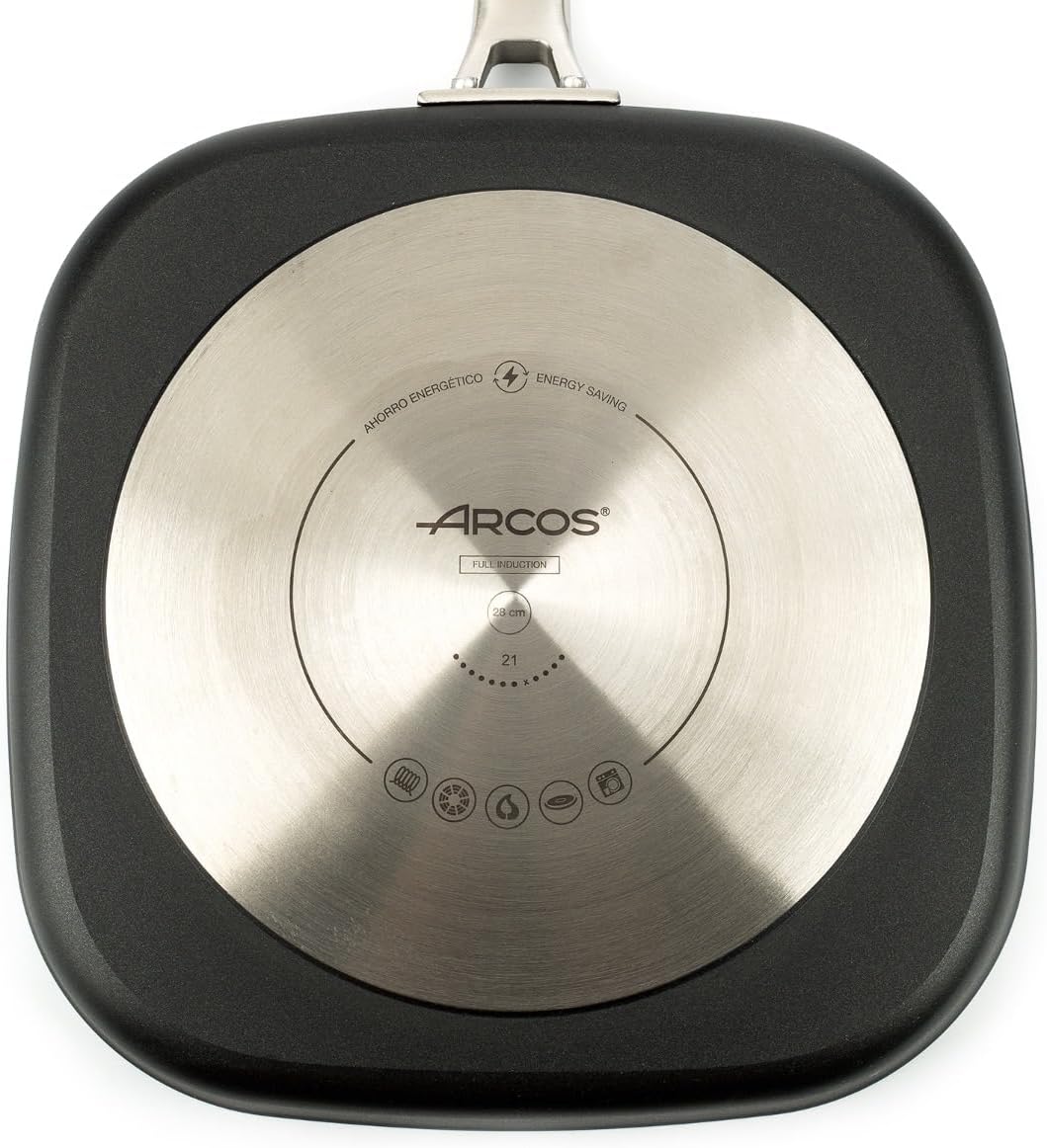 Arcos Serie Samoa | Antihaft-Grillpfanne 28x28 cm | Geschmiedetes Aluminium | Geeignet für jede Küch