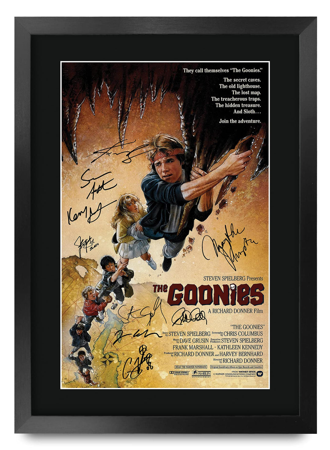 HWC Trading Goonies The Cast Geschenke Printed Poster Autogramm Bild für Film-Memorabilia Fans Signe