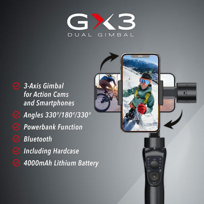 GoXtreme GX3 3-Achsen-Gimbal für Smartphones und Action Cams