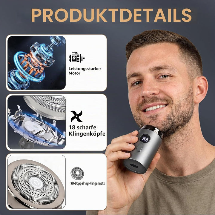 Elektrorasierer Herren, 2 in 1 Tragbarer Elektrischer Mini-Rasierer, Sopami Mini Shaver, Wasserdicht