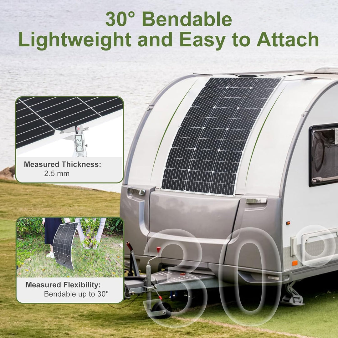 100W Solarpanel 18V Flexibel Solarmodul Monokristallin Leicht für Outdoor Aufladung Spitzenposition