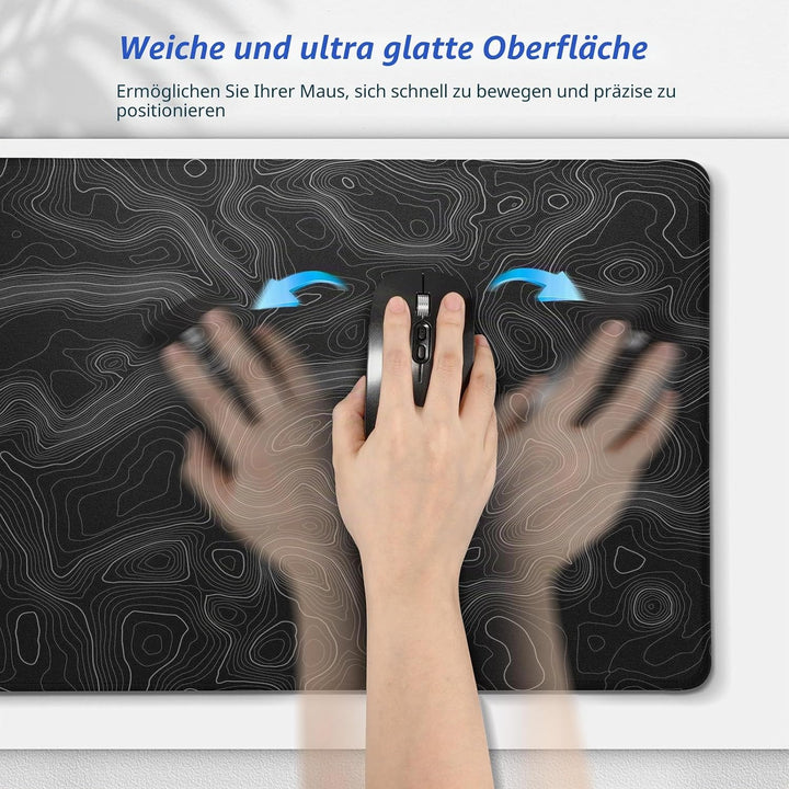 Gimars 3-in-1 XXL Gaming Mauspad mit Gelkissen, Handballenauflage Tastatur, 800 x 305 mm Mousepad Ti