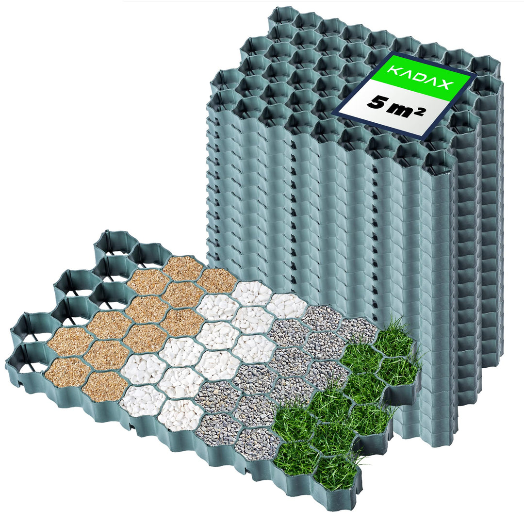 KADAX Paddockplatten aus Kunststoff, 60x40cm, 5 m², 2 Farben, Belastbarkeit bis zu 1000 t, Rasengitt