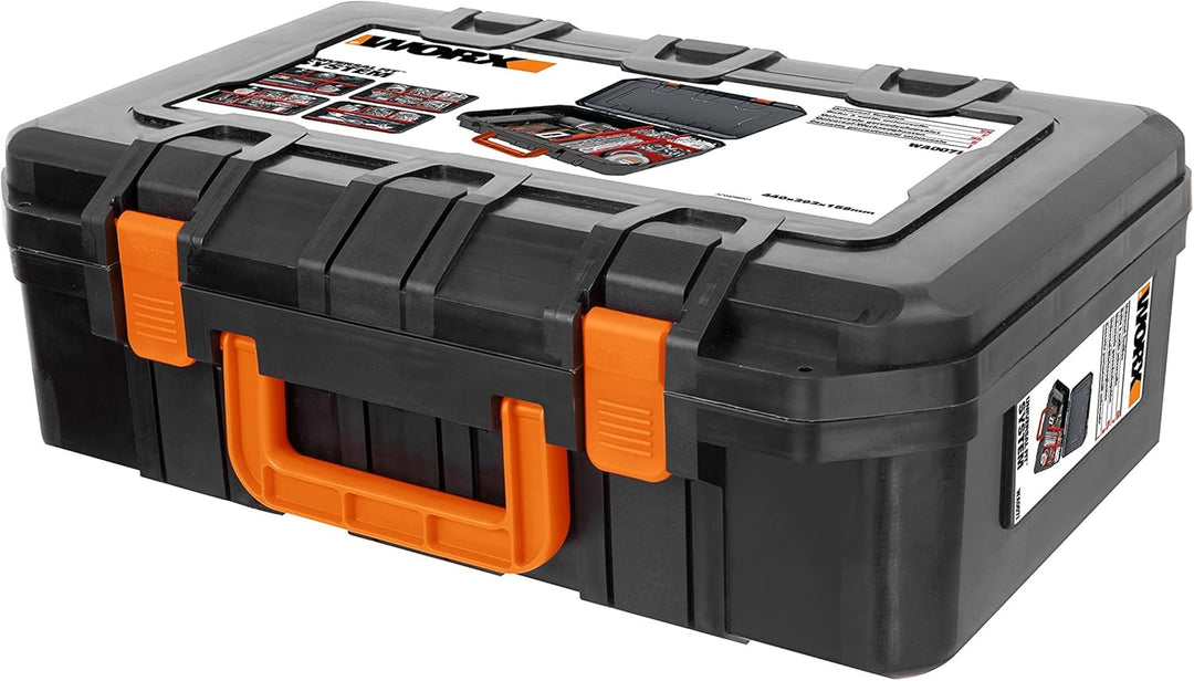 WORX WX803.9 Akku Winkelschleifer 20V - ohne Akku &amp; Ladegerät, Schwarz &amp; WA0071 Werkzeugkoffer aus r