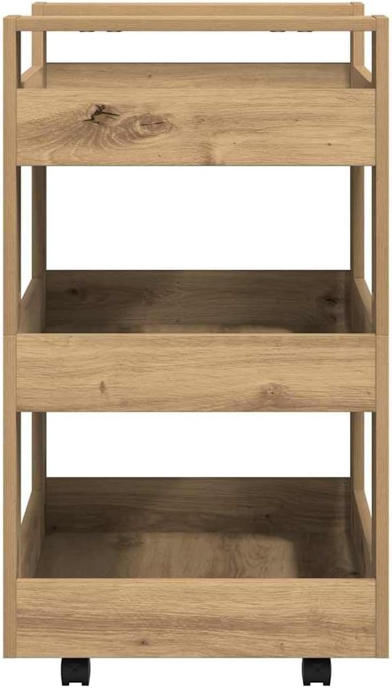 vidaXL Küchentrolley Artisan-Eiche 60 x 45 x 80 cm Holzwerkstoff, Küchenwagen, rechteckiges Design,