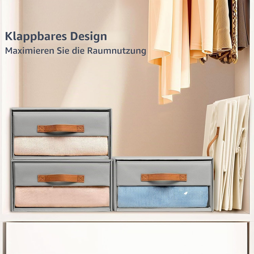 DIMJ Schubladen Ordnungssystem Schubladenboxen - Aufbewahrungsbox Faltboxen mit Fenster Organizer Sc