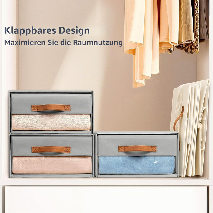 DIMJ Schubladen Ordnungssystem Schubladenboxen - Aufbewahrungsbox Faltboxen mit Fenster Organizer Sc