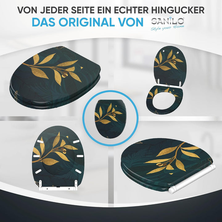 Sanilo WC Sitz mit Absenkautomatik & Schnellverschluss, Toilettendeckel per Knopfdruck abnehmbar, ei
