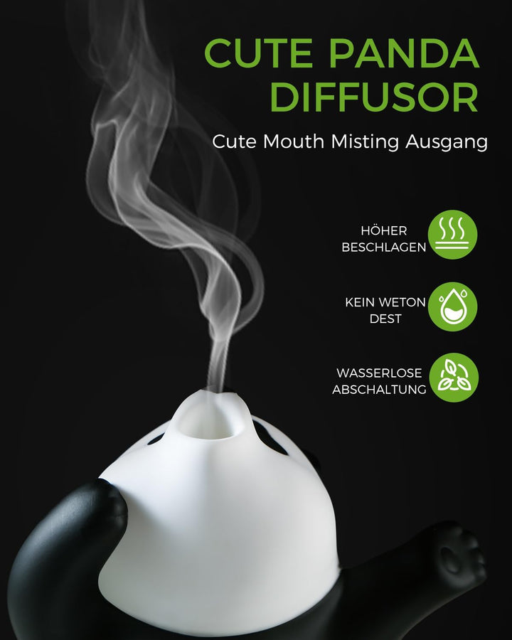 Panda Diffuser ätherische öle - Niedlicher, drehbarer Aroma Diffuser für Zuhause mit 7-farbigem Lich