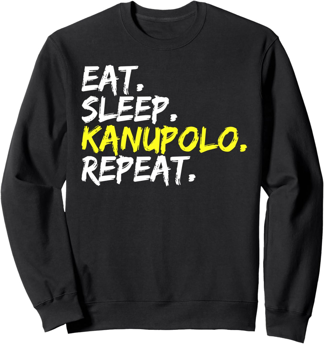 "Eat Sleep Kanupolo Repeat" Spruch Design Kanusport Sweatshirt