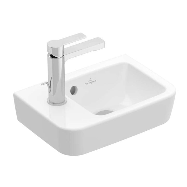 Villeroy & Boch O.Novo Waschbecken mit 1 Hahnloch Links 36x25x9,5cm Weiss Weiss 36x25x9.5 cm, Weiss