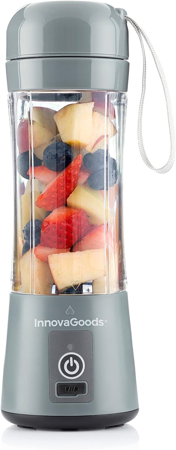 InnovaGoods® Tragbarer Standmixer, Mixer mit 380 ml Fassungsvermögen und 17000 U/min, ideal für Smoo