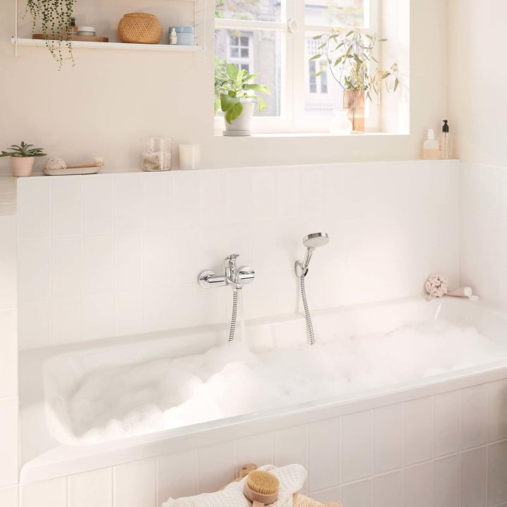 hansgrohe Wannenarmatur Rebris S, Aufputz Badarmatur für 2 Funktionen, Chrom Chrom Wanne, Chrom Wann
