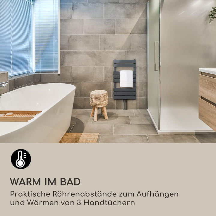 Blumfeldt Badheizkörper, Design Heizkörper Flach, Sparsamer Flachheizkörper Vertikal, Wand-Röhrenhei