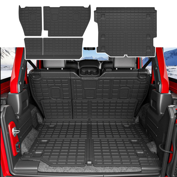xipoqix Kofferraummatte kompatibel mit Jeep Wrangler JL Unlimited 4X4 TPE Cargo Liner Kofferraummatt
