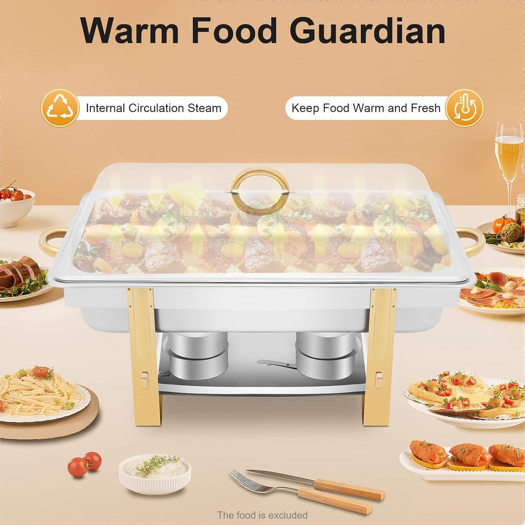 9L Chafing Dish Speisewärmer, 63 * 35 * 32cm Edelstahl Warmhaltebehälter, Grosse Kapazität, für Buff