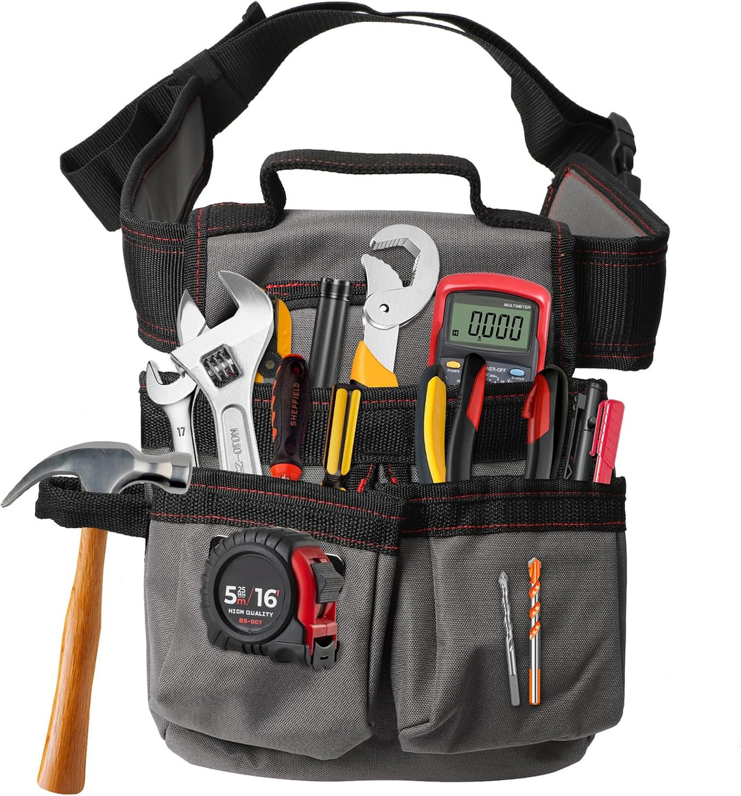 Werkzeuggürtel Herren, Magnetische Werkzeugtasche Gürtel mit 7 Taschen, Abnehmbare und Verstellbare