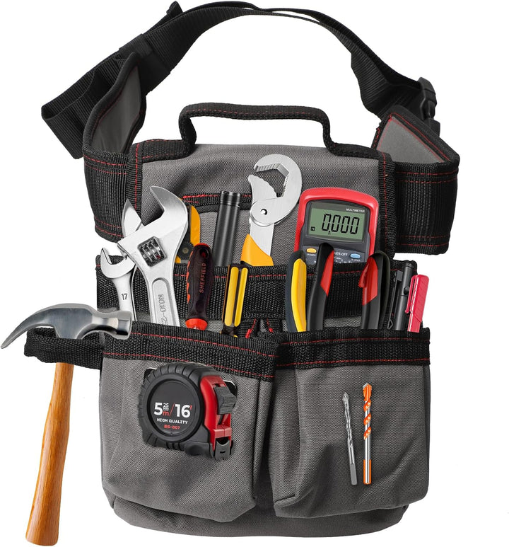 Werkzeuggürtel Herren, Magnetische Werkzeugtasche Gürtel mit 7 Taschen, Abnehmbare und Verstellbare