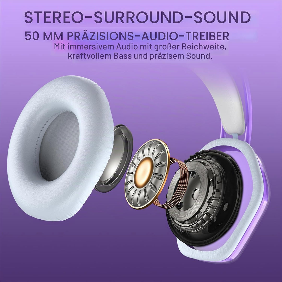 Wantak Katzenohr Kopfhörer mit Mikrofon – Kabel (3,5mm/USB) – Gaming Headset für PC/PS5/Xbox – Noise