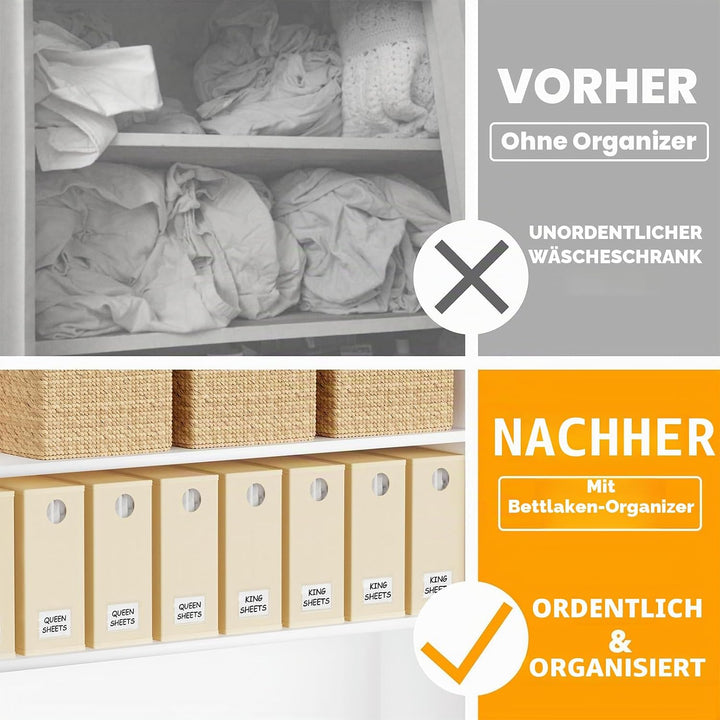 SpaceAid Bettlakenorganizer und Aufbewahrung, faltbarer Bettlaken-Organizer für Leinenschrank, Bettl