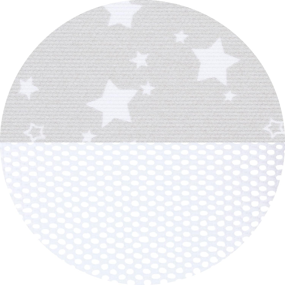 babybay Nestchen Mesh-Piqué passend für Modell Maxi, Boxspring und Comfort, perlgrau Sterne weiss pa
