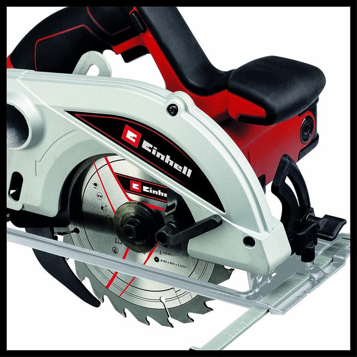 Einhell Handkreissäge TC-CS 1250 (1250 W, Ø165 x Ø16 mm Sägeblatt, 5500 min-1, werkzeuglose Einstell