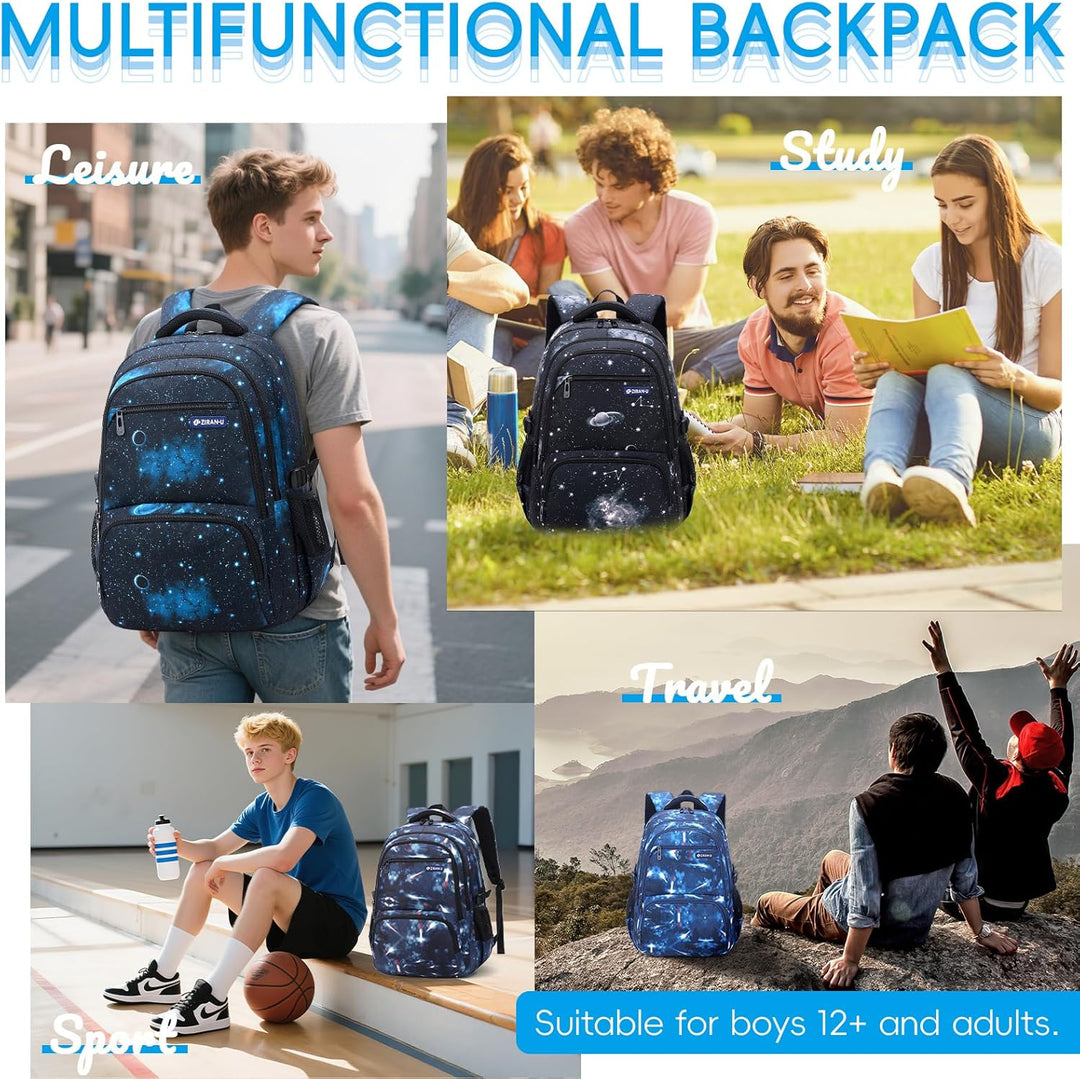 Amythe Schulrucksack Jungen Rucksack Teenager, Lässig Kinderrucksack Daypack Wasserdicht Gross Nylon