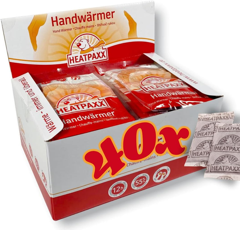 HeatPaxx Handwärmer | 5, 10, 15 oder 40 Paar | EXTRA WARM | Handliche Taschenwärmer, Wärmekissen für