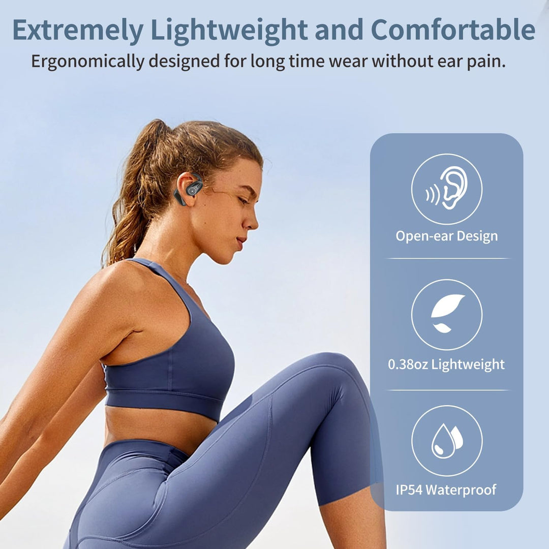 BANIGIPA Open Ear Kopfhörer mit abnehmbarem Mikrofon, True Wireless Earbuds mit DSP Geräuschunterdrü