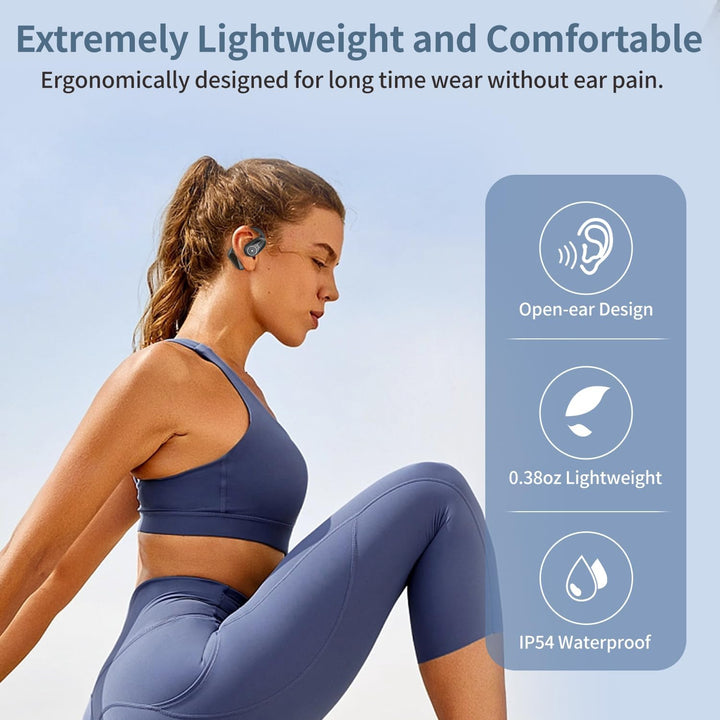 BANIGIPA Open Ear Kopfhörer mit abnehmbarem Mikrofon, True Wireless Earbuds mit DSP Geräuschunterdrü