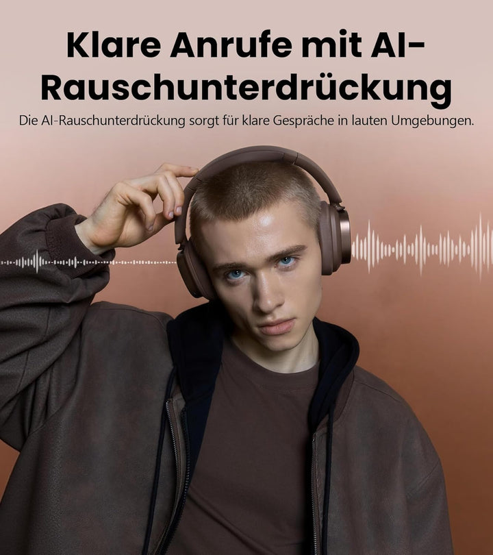 Edifier ES850NB Kabellose Over-Ear-Kopfhörer mit Geräuschunterdrückung, Hi-Res Audio Wireless, LDAC,