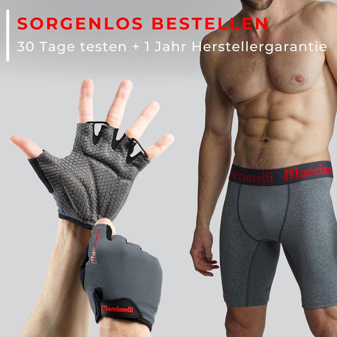 MACCIAVELLI® Fitness Handschuhe Damen Herren - Trainingshandschuhe für Kraftsport, Krafttraining, Bo