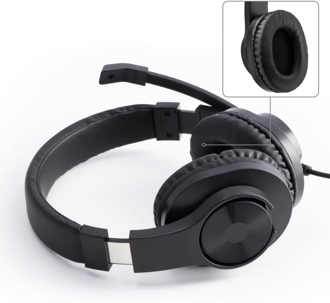 Hama PC Headset, Over Ear Kopfhörer mit Mikrofon (Headset mit Lautstärkenregler und verstellbarem Mi