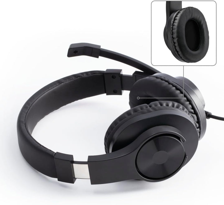 Hama PC Headset, Over Ear Kopfhörer mit Mikrofon (Headset mit Lautstärkenregler und verstellbarem Mi
