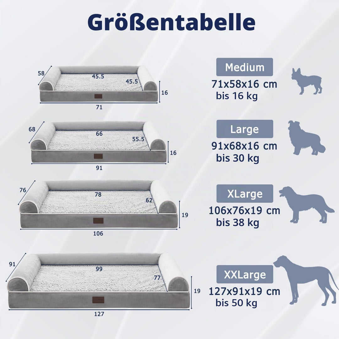 WESTERN HOME Orthopädisches Hundebett mittelgrosse Hunde hundesofa Hundecouch Hunde Bettchen mit Hoh