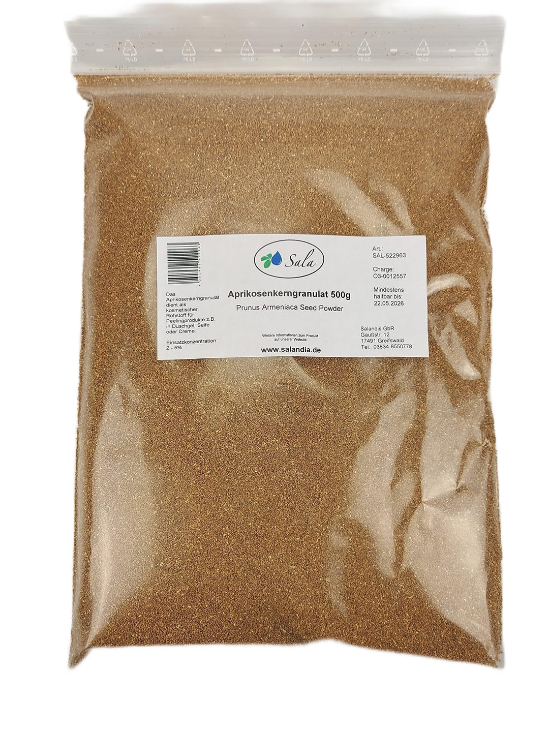 Sala Aprikosenkerngranulat Peeling (500 g Beutel), 500 g Beutel