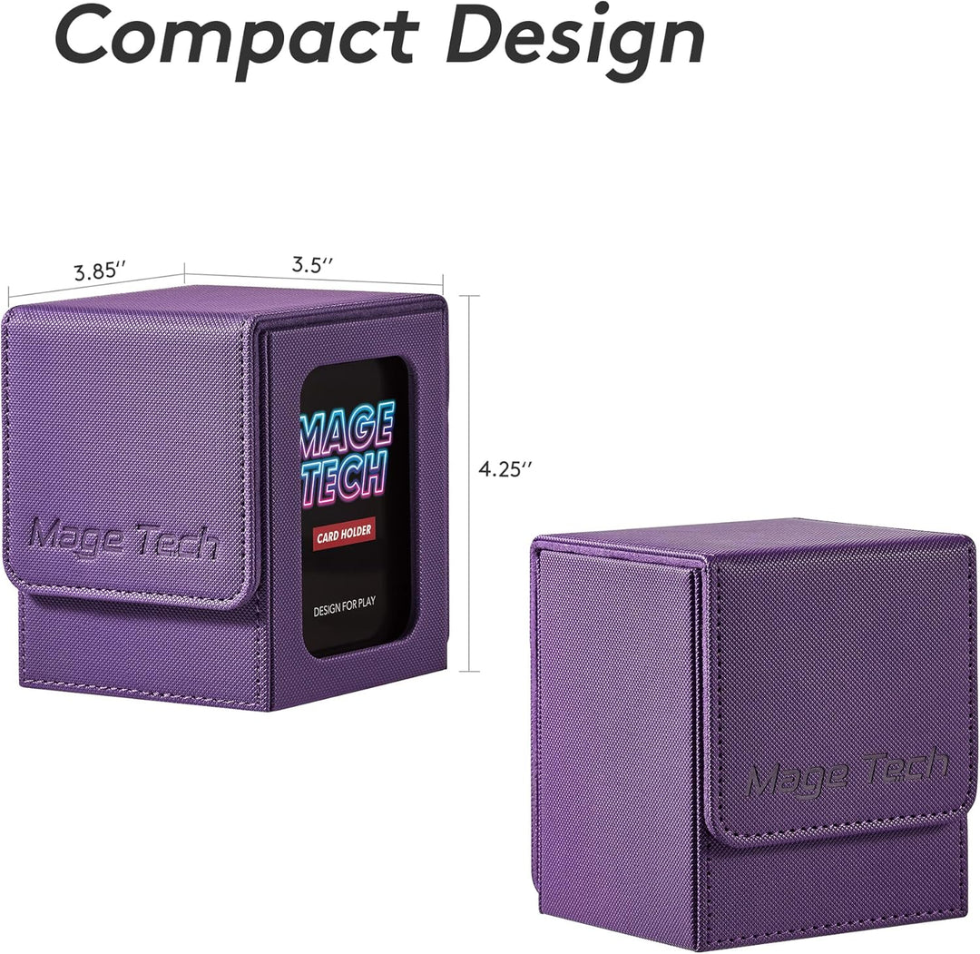 Mage Tech Commander Deck Box Lite - Leichter Kartenhalter mit abnehmbarer Abdeckung, passend für 100