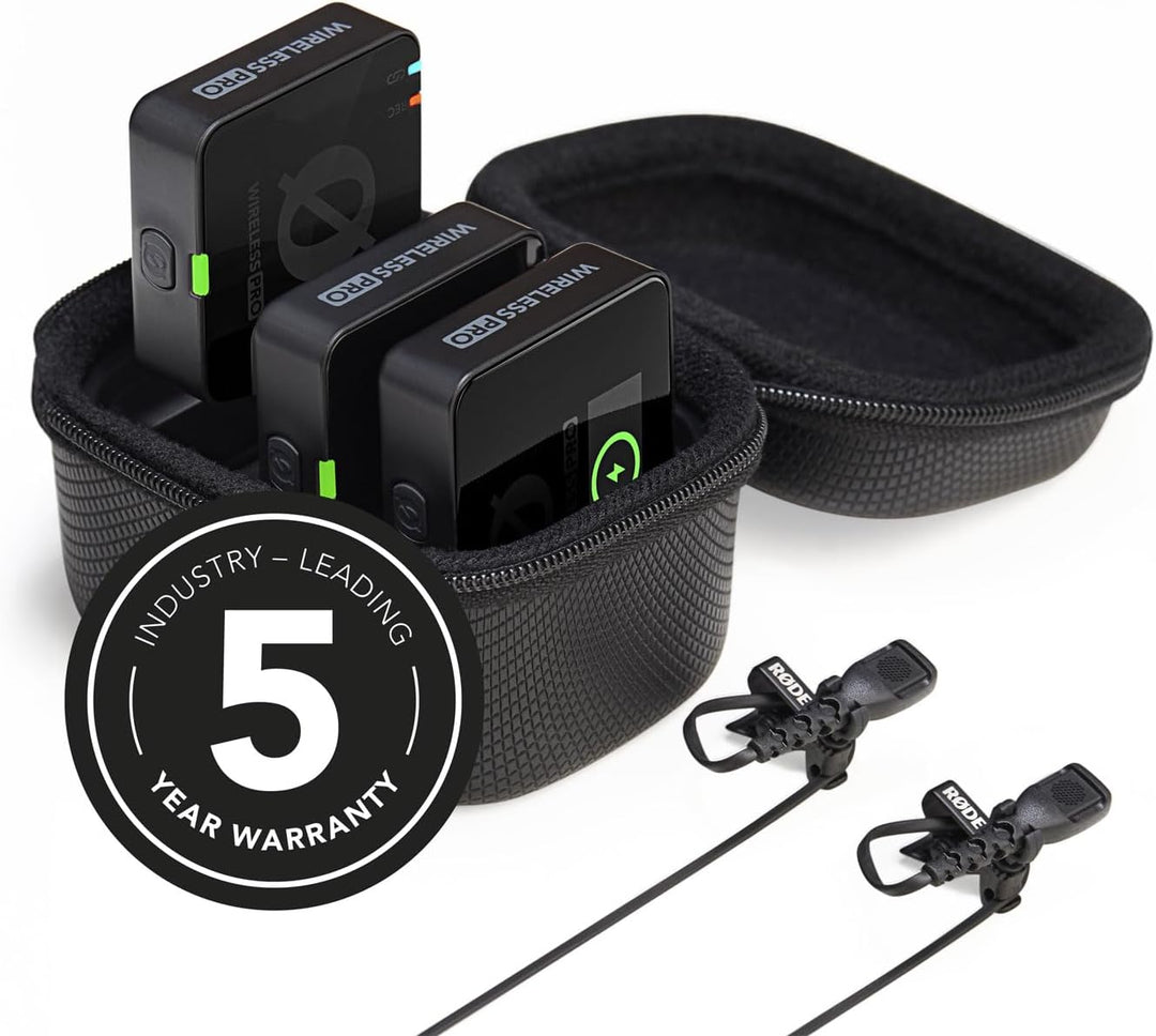 Rode Wireless Pro Digitales 2-Kanal Drahtlos-Mikrofonset + keepdrum ADP07 TRRS-TRS-Adapter
