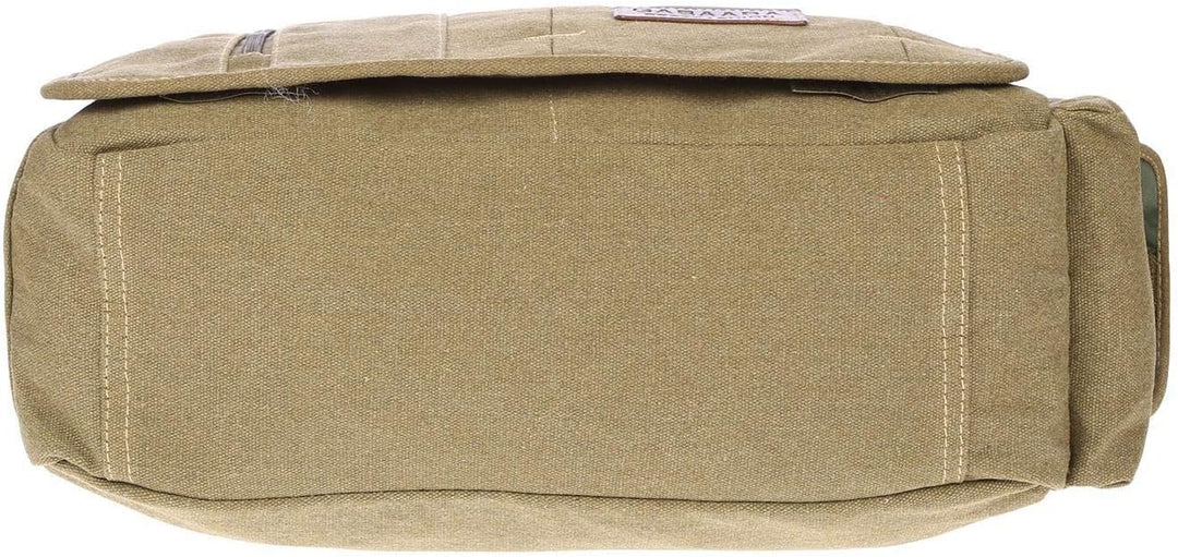 Christian Wippermann grosse XL Herren Damen Tasche Umhängetasche Canvas Messenger Bag Grün, Grün