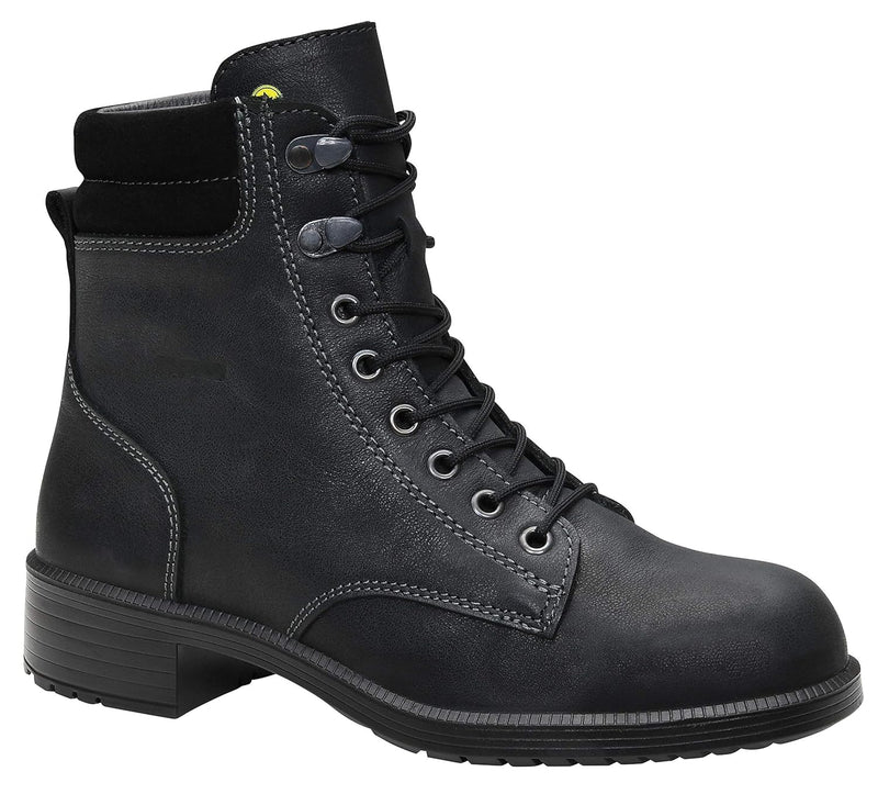 ELTEN Sicherheitsschuhe NIKOLA black Mid ESD S2, Damen, Leder, Stahlkappe, leicht, elegant, Schwarz,