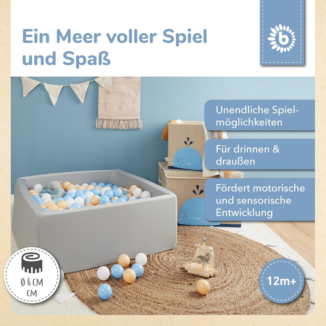Bieco Bälle für Bällebad Beach | 100 Stück | Bunte Bälle | Bällebad Kinder | Bällebad Baby | Bälleba