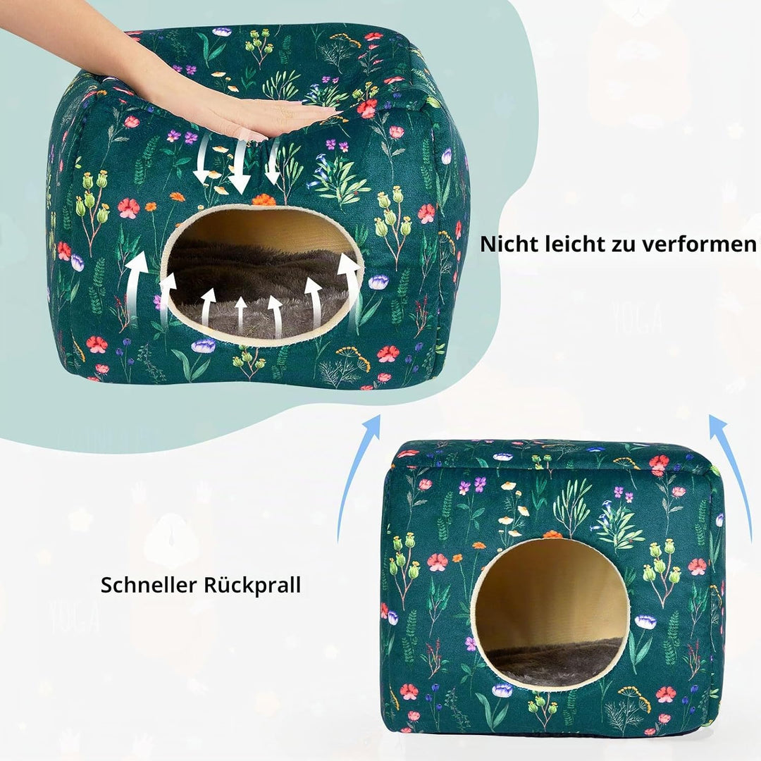 Meerschweinchen Haus 2 eingange – Waschbares Kaninchenbett &amp; Kuschelhöhle – Versteck für Kaninchen,